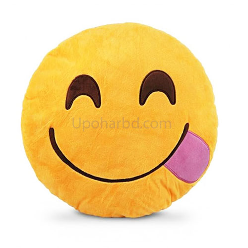 Yellow emoji cushion